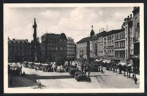 AK Olomouc, Masarykovo namesti, Strassenbahn