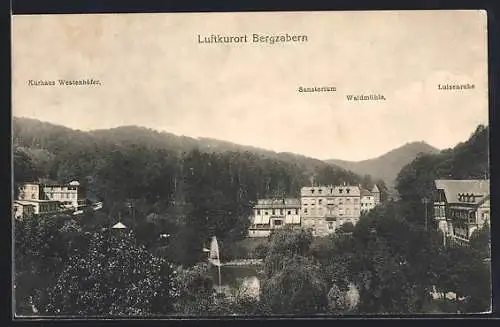 AK Bergzabern, Kurhaus Westenhöfer, Sanatorium, Waldmühle, Luisenruhe