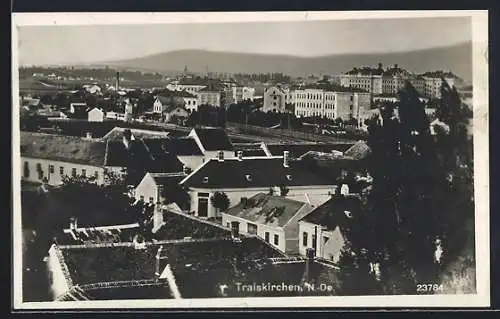 AK Traiskirchen, Teilansicht mit Bergpanorama aus der Vogelschau