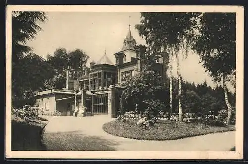 AK Adler Kosteletz / Kostelec nad Orlici, Restaurace na Mirove, Restaurant mit Gartenanlage