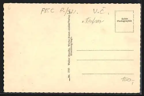 AK Petzer, Ortsansicht im Riesengebirge mit Blick n. b. Brunnberg