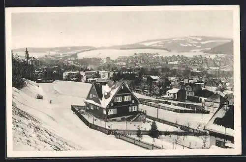 AK Trautenau / Trutnov, Wohnsiedlung im Winter