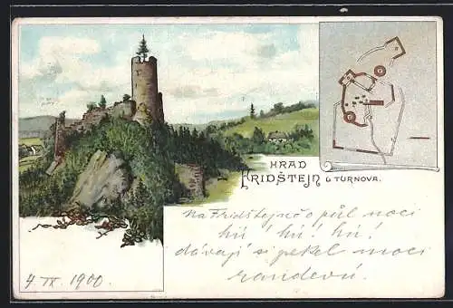 AK Friedstejn, Blick zur Ruine