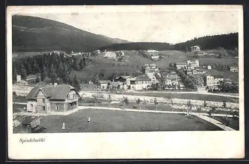 AK Spindelmühle / Spindleruv Mlyn, Ortspartie aus der Vogelschau