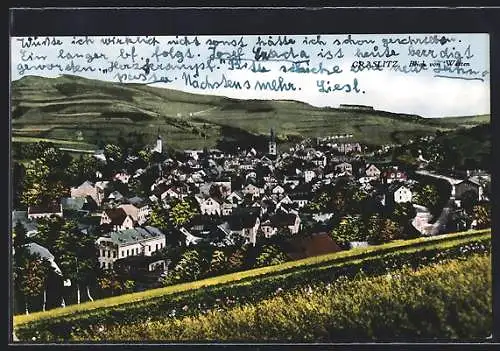 AK Graslitz, Blick von Westen auf den Ort