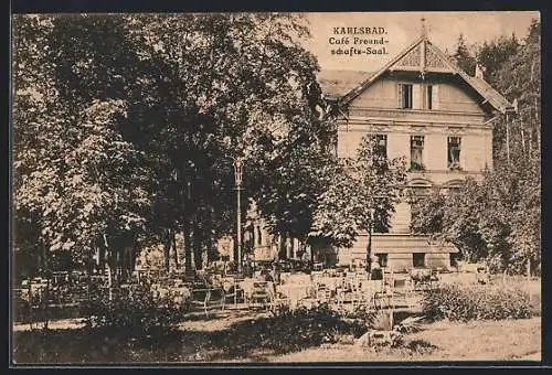 AK Karlsbad, Blick auf das Cafe Freundschaftssaal