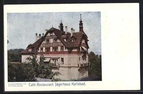 AK Karlsbad, Café-Restaurant Jägerhaus