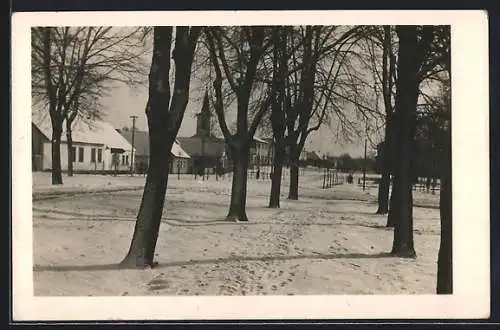 AK Luzec nad Cidlinou, Ortspartie im Winter