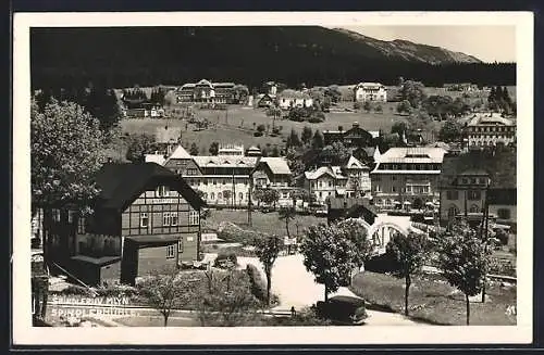 AK Spindelmühle / Spindleruv Mlyn, Gesamtansicht mit Gasthof Hubertus