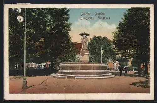 AK Josefstadt, Ringplatz mit Brunnen