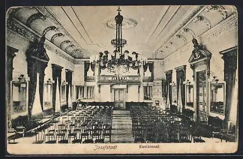 AK Josefstadt / Josefov / Jaromer, Kasinosaal mit Kronleuchter