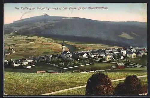 AK Oberwiesenthal, Ortsansicht mit Blick zum Keilberg