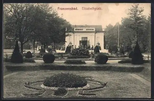 AK Franzensbad, Teilansicht des Elisabethplatz