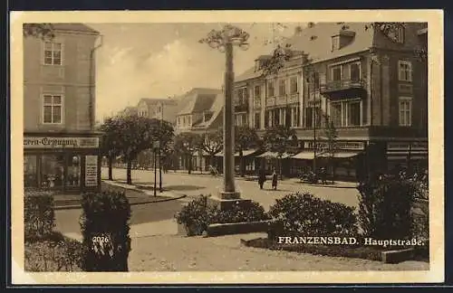 AK Franzensbad, Blick in die Hauptstrasse