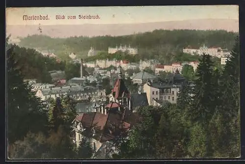 AK Marienbad, Blick vom Steinbruch