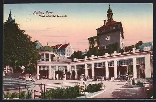 AK Karlsbad, Neue Schlossbrunnen-Kolonade