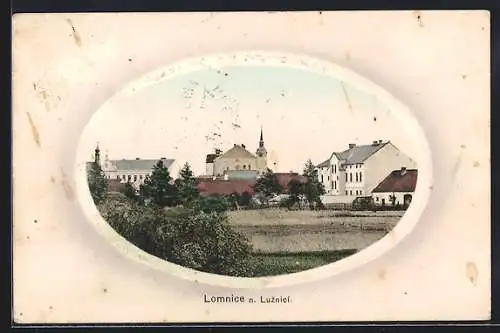 AK Lomnice nad Luznicí, Panorama, Passepartout