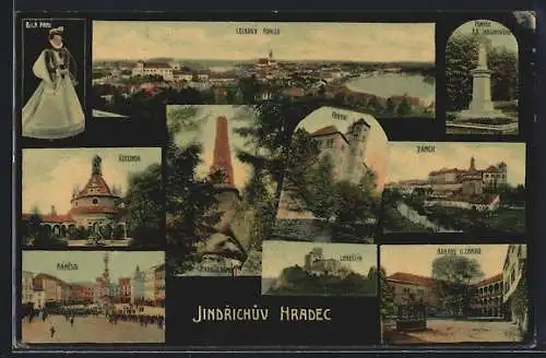 AK Neuhaus / Jindrichuv Hradec, Rotunda, Pomník P. B. Jablonského, Celkový pohled