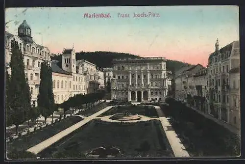 AK Marienbad, Abendstimmung am Franz-Josefs-Platz