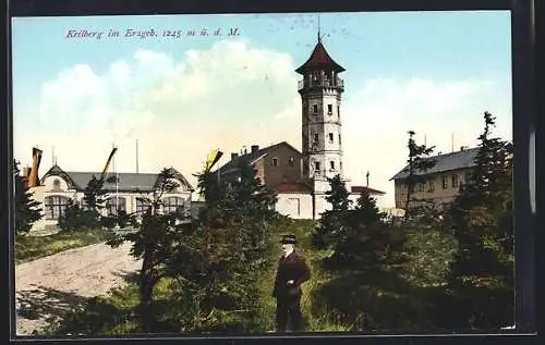 AK Keilberg im Erzgeb., Ortspartie mit Turm