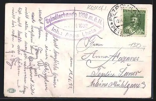 AK Spindlerbaude mit der Kl. Sturmhaube