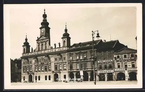 AK Budweis / Ceske Budejovice, Blick auf Rathaus