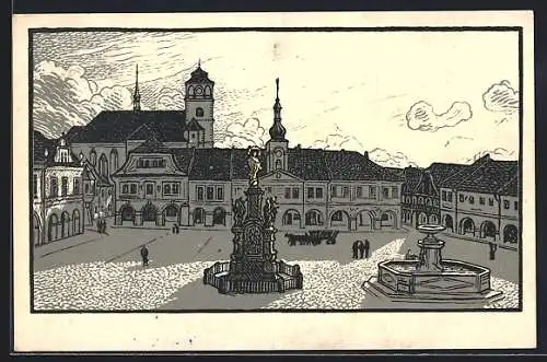 Künstler-AK Sobotka, Namesti