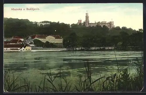 AK Hluboká, Blick auf das Schloss vom Wasser aus