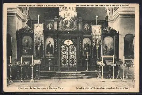 AK Karlsbad, Interior der Russischen Kirche