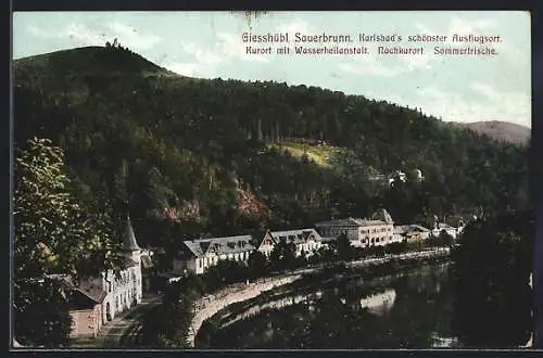 AK Giesshübl Sauerbrunn /Karlsbad, Ortspartie