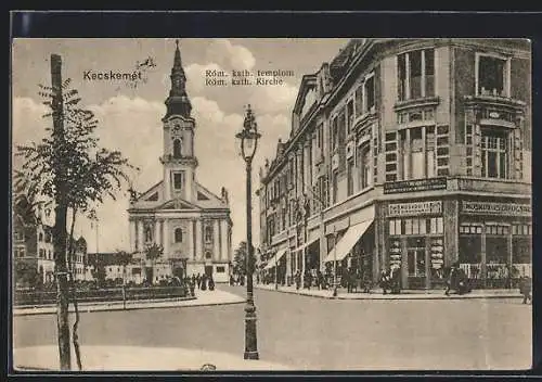 AK Kecskemét, Partie an der Röm. kath. Kirche