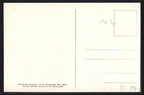 Künstler-AK Wien, K.k. Zivil-Mädchen-Pensionat Josefstädterstrasse 39