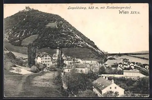 AK Wien, Kahlenbergerdorf mit Blick zum Leopoldsberg