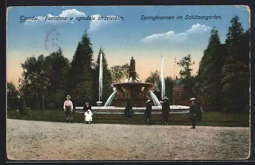 AK Tarnow, Springbrunnen im Schützengarten