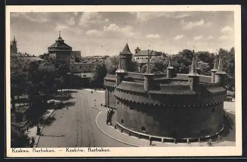 AK Krakau-Krakow, Barbakan von oben gesehen