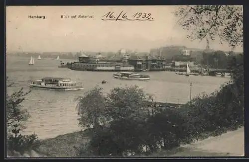 AK Hamburg-St.Georg, Aussen-Alster mit Alsterlust