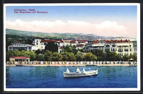 AK Crikvenica, Plaze, Das Strandbad mit Miramare