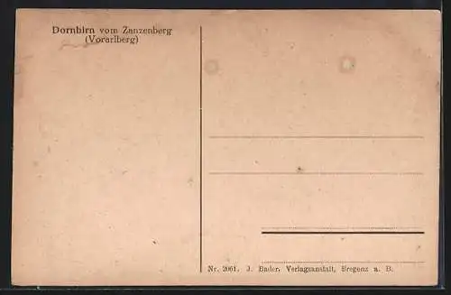 AK Dornbirn, Blick vom Zanzenberg