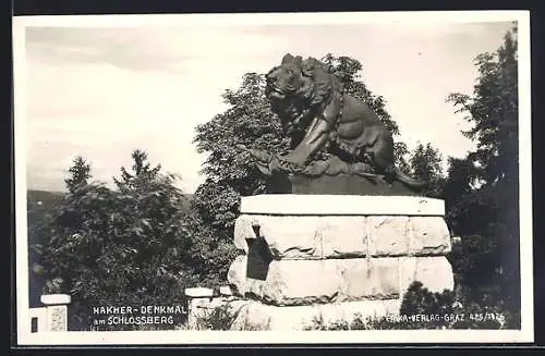 AK Graz, Hakher-Denkmal am Schlossberg