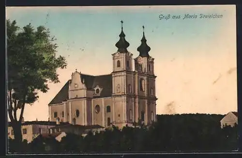 AK Maria Dreieichen, Blick auf die Kirche