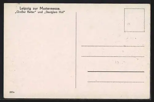 AK Leipziger Messe, Grosser Reiter und Stentzlers Hof