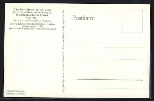 AK 7. Königlich Sächsisches Extrapostgespann 1836