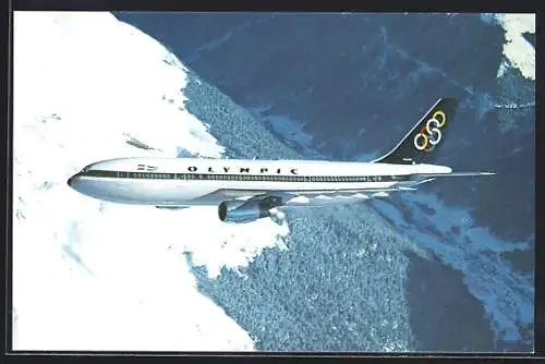 AK Olympic Airways, Airbus A300, Flugzeug über den Bergen