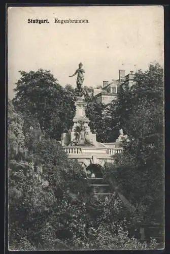 AK Stuttgart, Partie am Eugensbrunnen