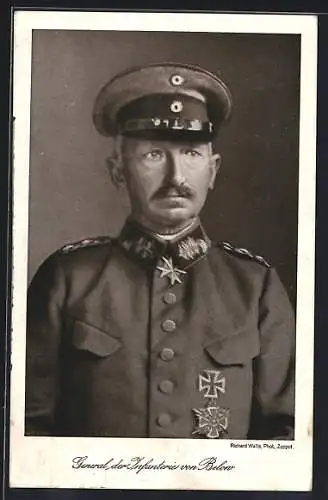 AK Portrait des General der Infanterie von Below in Uniform