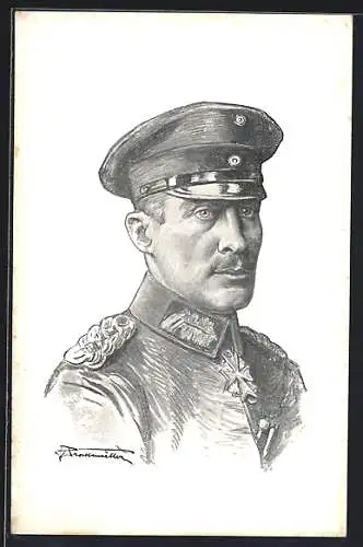 Künstler-AK Herzog Albrecht von Württemberg in Uniform mit Mütze