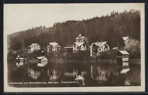 AK Seeboden a. Millstättersee, Villenviertel vom See aus gesehen