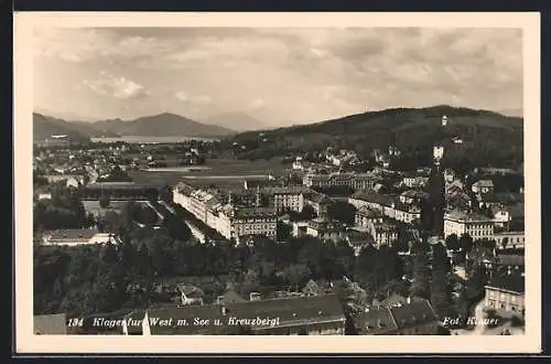 AK Klagenfurt, Westl. Teil mit See und Kreuzbergl