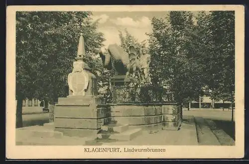 AK Klagenfurt, der Lindwurmbrunnen