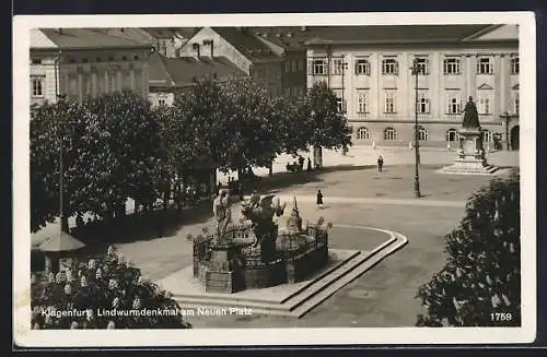 AK Klagenfurt, Lindwurmdenkmal am Neuen Platz